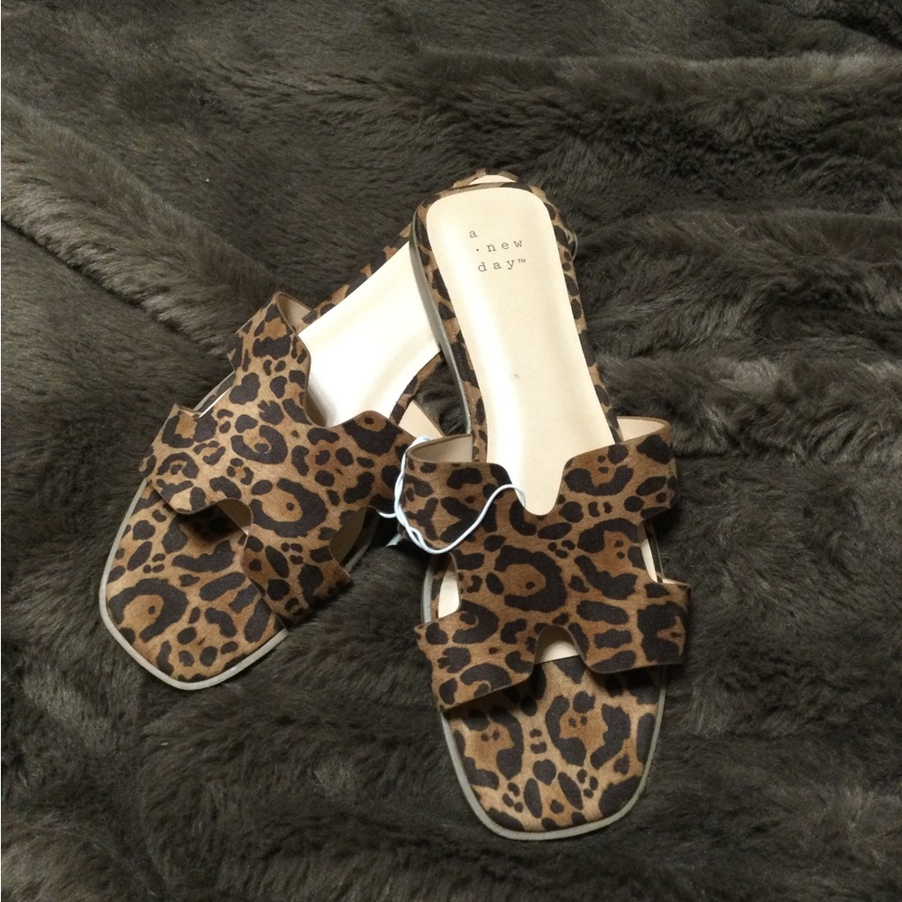 a new day Leopard-Print Sandals in Brown and Black